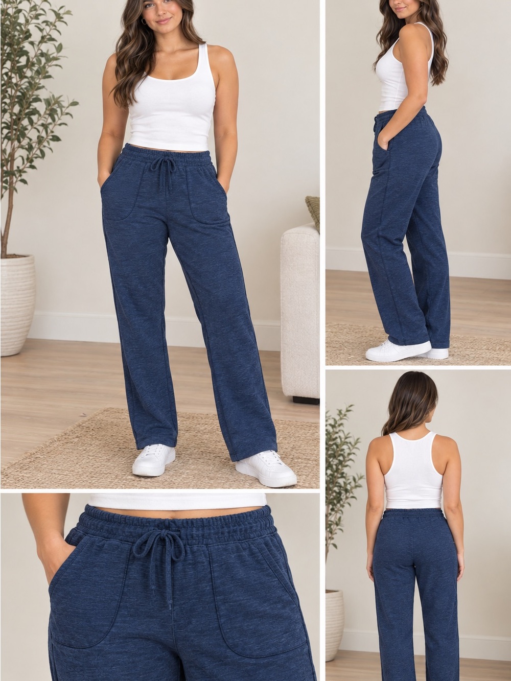 lululemon athletica Navy Wide-Leg Drawstring Joggers